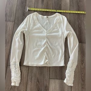 Free People waffle knit top XL